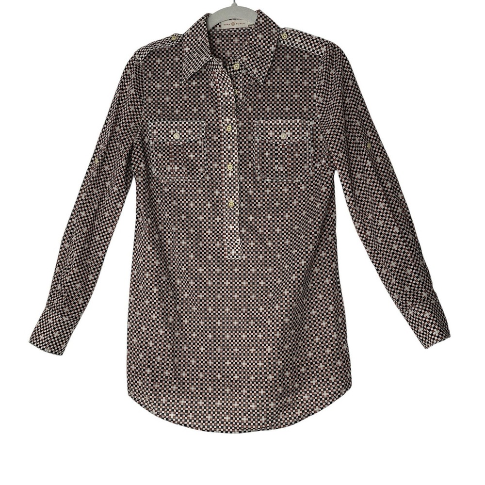 Tory Burch Top Women's‎ Size 4 Brigitte Long Sleeve Button Front Career Formal